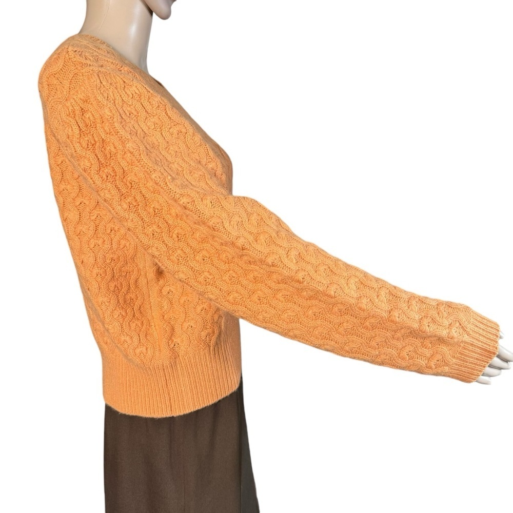 NWT New $298 Joie Roland Crew Neck Orange Wool Cashmere Sweater Size M - Picture 3 of 11